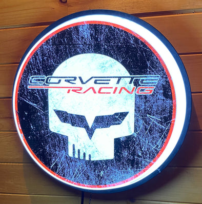 Corvette Racing 18" Backlit LED Button Sign Design #W5029