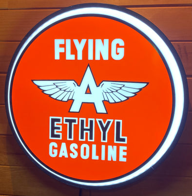 Flying A Gasoline 18" Backlit LED Button Sign #W7145