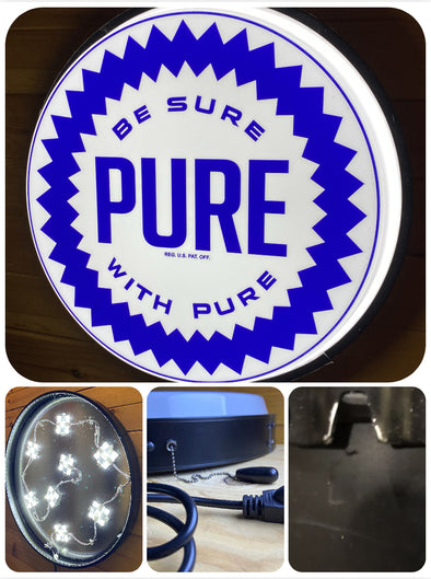 Pure Oil 30"’Backlit LED Button Sign Design #BB7194