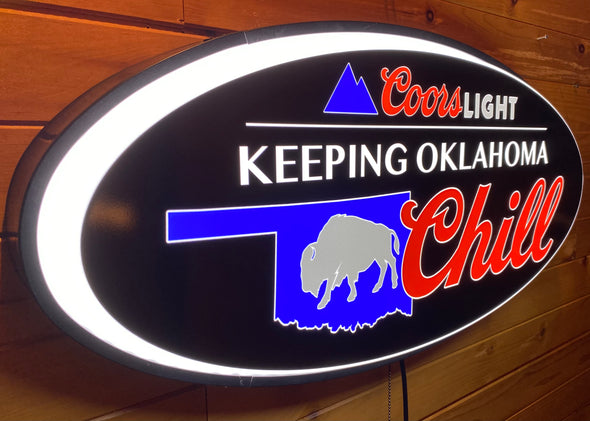 Oklahoma Chill Custom Designed 32” Led Oval Sign