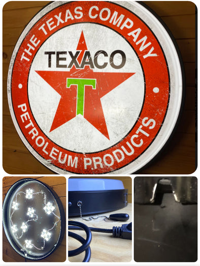 Texaco 30" Backlit LED Button Sign Design #BB5008