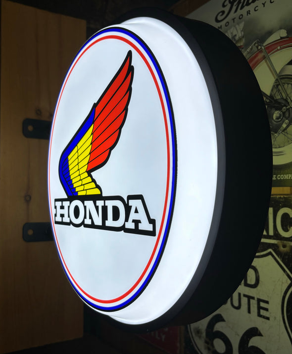 Honda Motorcycle 20” Two Sided LED Fixed Flange Sign Design #F7143