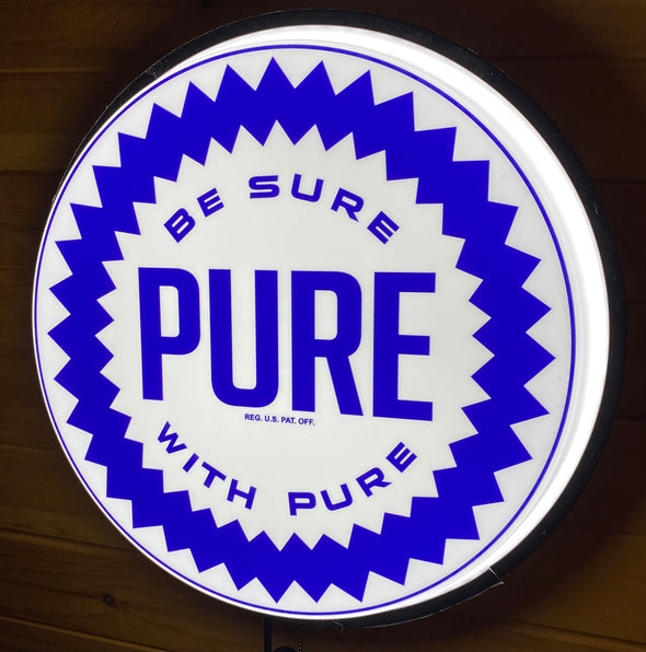 Pure Oil 18" Backlit LED Button Sign Design #W7194