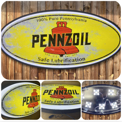 PENNZOIL 32" Backlit LED Oval Sign Design #V7106