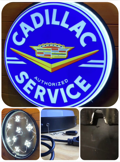 Cadillac Service 30" Backlit LED Button Sign Design #7144