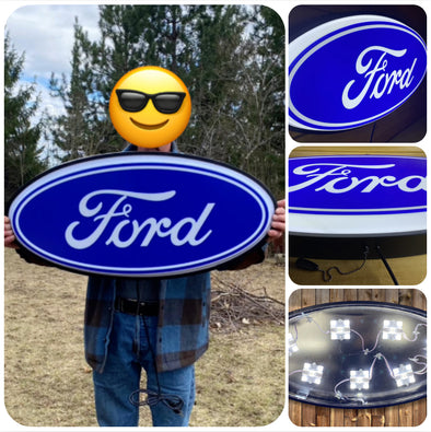 Ford 32" Backlit LED Oval Sign Design #V7104