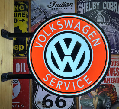 Volkswagen Service 20" Two Sided LED Fixed Flange Sign Design #7187