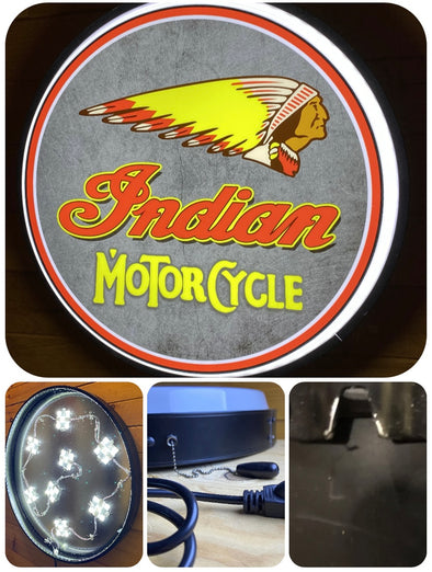 Indian Motorcycle 30" Backlit LED Button Sign Design #BB7060