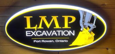 LMP Excavation Custom Designed 32" Backlit LED Oval Sign