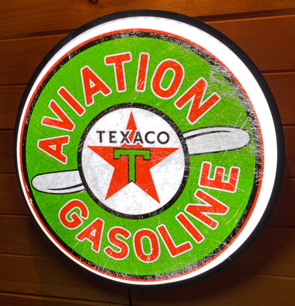 Texaco Aviation 30” Backlit LED Button Sign Design #BB7088