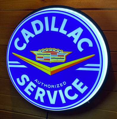 Cadillac Service 18” Backlit LED Button Sign Design #W7144