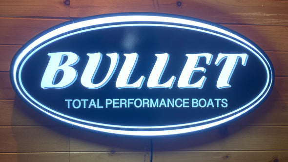 Bullet Boats Custom Designed 32" Backlit LED Oval Sign