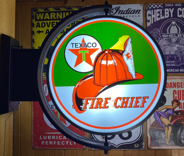 Texaco Fire Chief 24" Rotating LED Lighted Sign Design #S7176