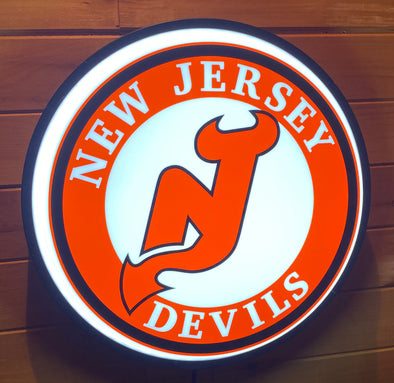 New Jersey Devils 18” Backlit LED Button Sign Design #W7171