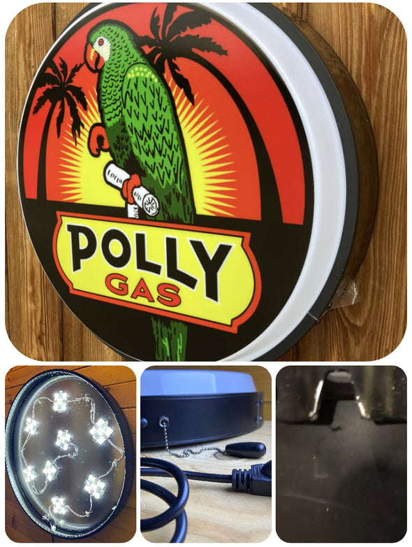 Polly Gas 30" Backlit LED Button Sign  Design #BB7084