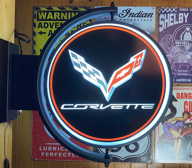Corvette C7 24” Rotating LED Lighted Sign Design #W7189