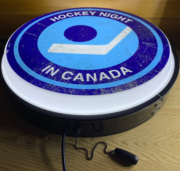 Vintage Hockey Night In Canada 18" Backlit LED Button Sign Design #W7086