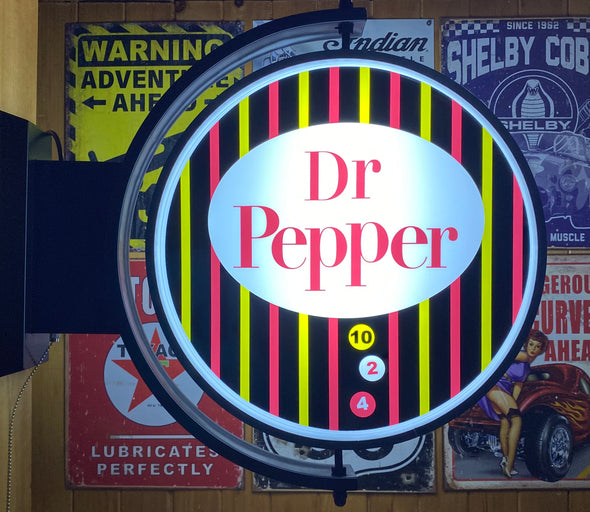 Dr Pepper 24” Rotating LED Lighted Sign Design #S7180