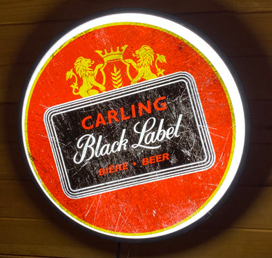 Black Label Beer 18" Backlit LED Button Sign Design #W6027