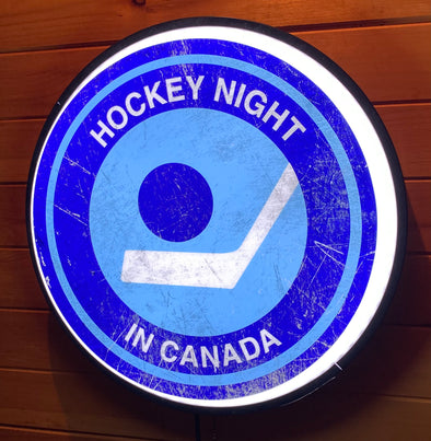 Vintage Hockey Night In Canada 18" Backlit LED Button Sign Design #W7086