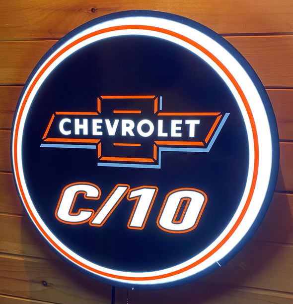 Chevrolet C/10 30" Backlit LED Button Sign Design #BB7114