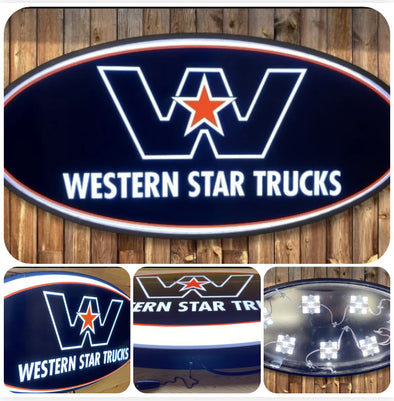 Western Star 32" Backlit LED Oval Sign Design #7149