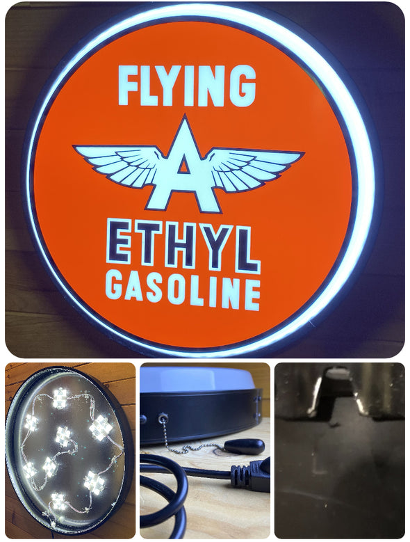 Flying A Gasoline 30" Backlit LED Button Sign Design #BB7145