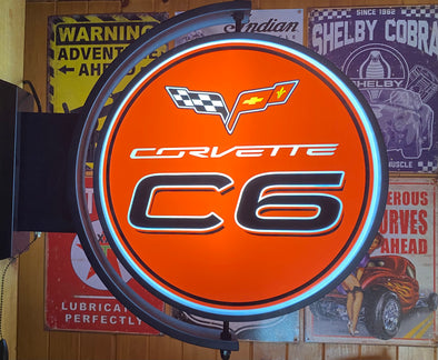 Chevrolet Corvette C6 24" Rotating LED Lighted Sign Design #S7191