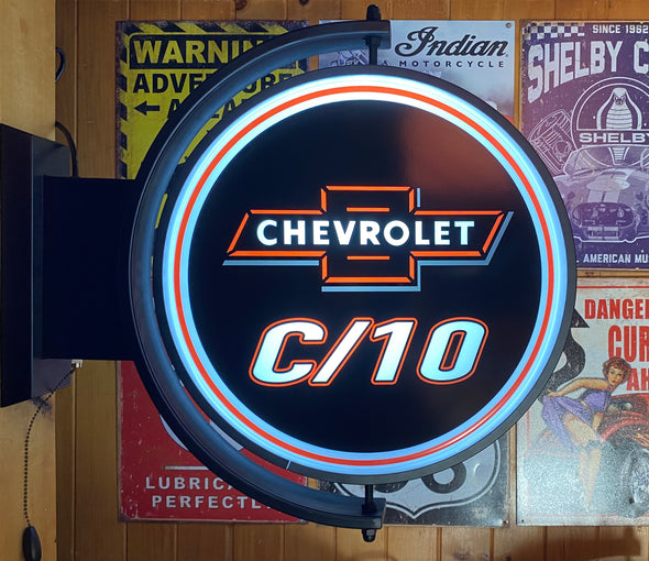 Chevrolet C/10 24" Rotating LED Lighted Sign Design #7114