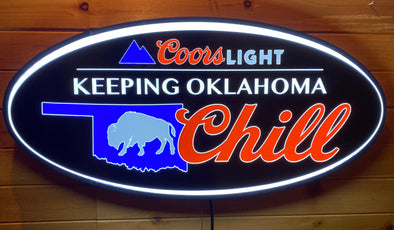 Oklahoma Chill Custom Designed 32” Led Oval Sign