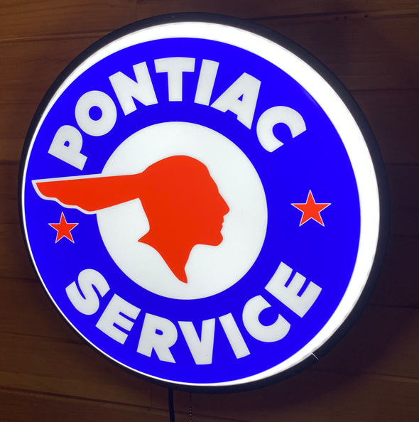 Pontiac Service 30" Backlit LED Button Sign Design #BB5053