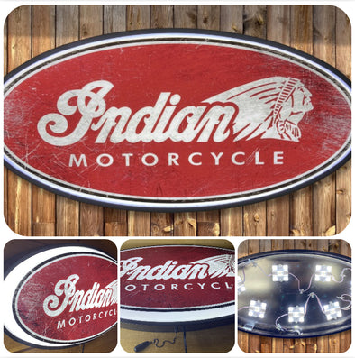 Indian Motorcycle 32" Backlit LED Oval Sign Design #V7108