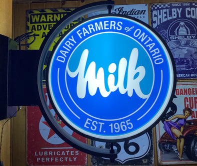 Ontario Dairy Farmers Custom Designed 24” Rotating LED Sign With Toggle Switch Controls