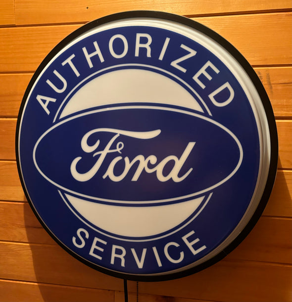 Ford Authorized Service 18” Backlit LED Button Sign Design #W7201