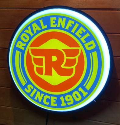 Royal Enfield 18" Backlit LED Button Sign Design #W5065