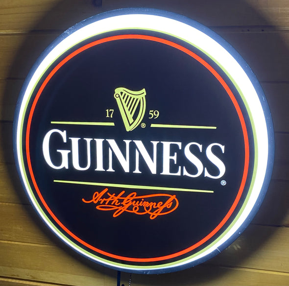 Guinness 30" Backlit LED Button Sign Design #BB5056