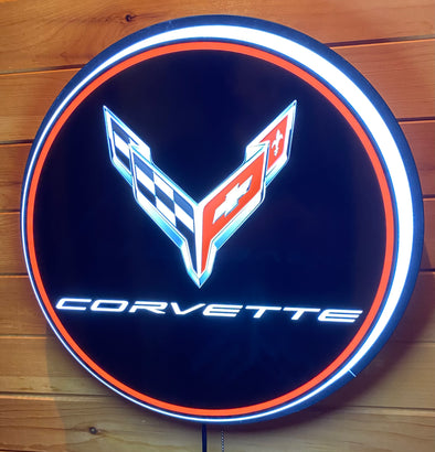 Corvette C7 18” Backlit LED Button Sign Design #W7189