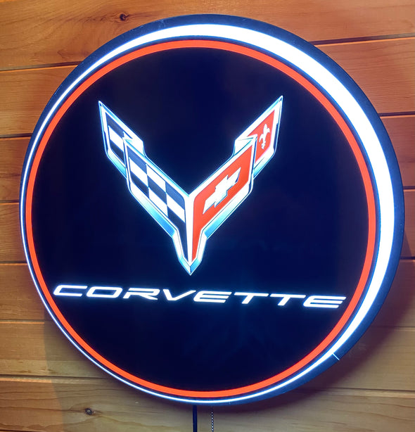 Corvette C7 18” Backlit LED Button Sign Design #W7189