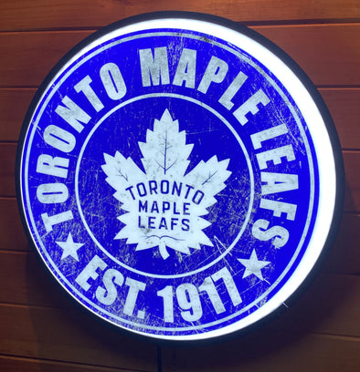 Vintage Toronto Maple Leafs 18" Backlit LED Button Sign Design #W5127