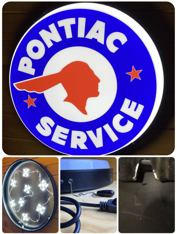 Pontiac Service 30" Backlit LED Button Sign Design #BB5053