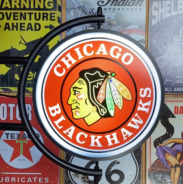 Chicago Blackhawks 24” Pivoting LED Sign Design #P7162