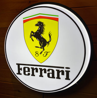Ferrari 18” Backlit LED Backlit Button Sign Design #W5084