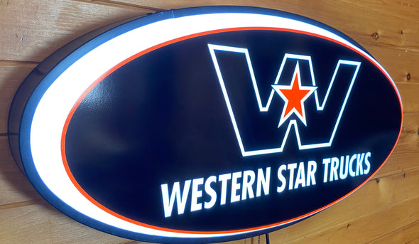 Western Star 32" Backlit LED Oval Sign Design #7149