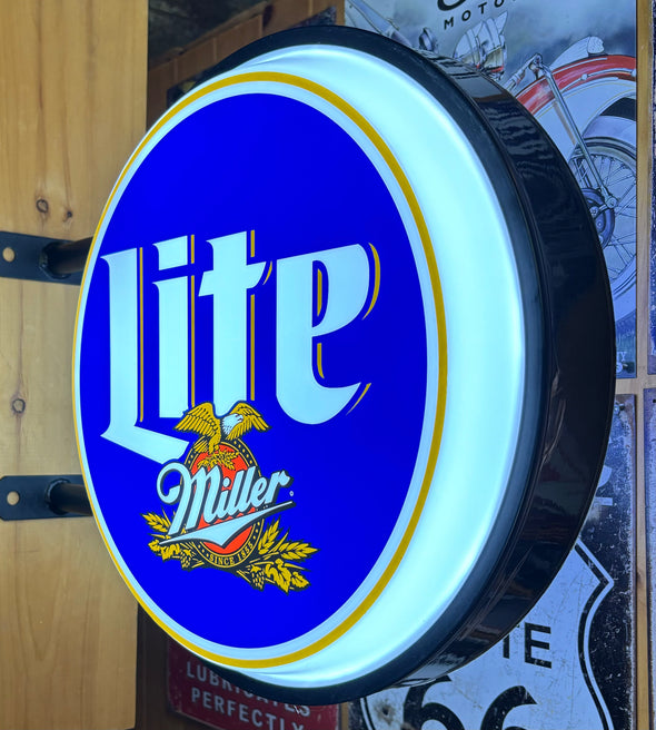 Miller Lite 20” Two Sided LED Lighted Fixed Flange Sign Design #F7089