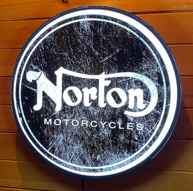 Norton Motorcycle 18" Backlit LED Button Sign Design #W5063