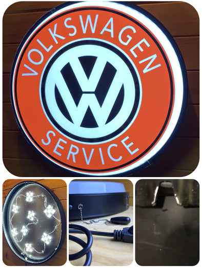 Volkswagen Service 30" Backlit LED Button Sign Design #BB7187