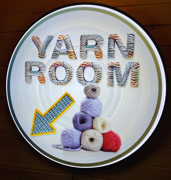 Yarn Room Custom Designed 30" Backlit LED Button Sign