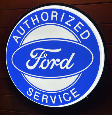 Ford Authorized Service 18” Backlit LED Button Sign Design #W7201