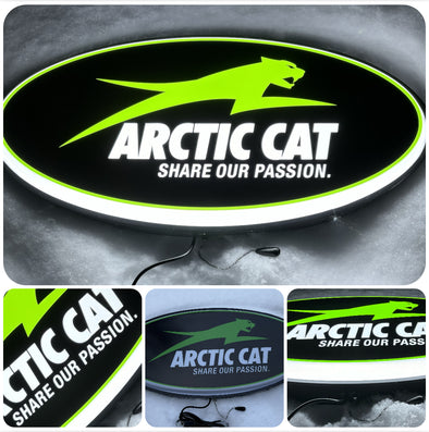 Arctic Cat 32" Backlit LED Oval Sign Design #V7159