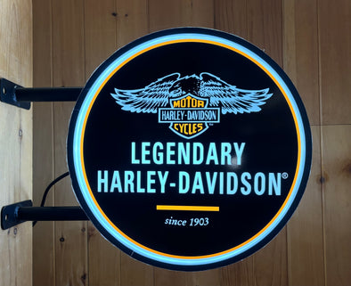 Harley Davidson Legendary 20” LED Fixed Flange Sign Design #F5019